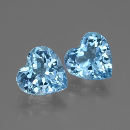 Topazio naturale blu da 5,98 ct, a forma di cuore, VVS