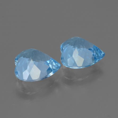 Topazio naturale blu da 5,98 ct, a forma di cuore, VVS
