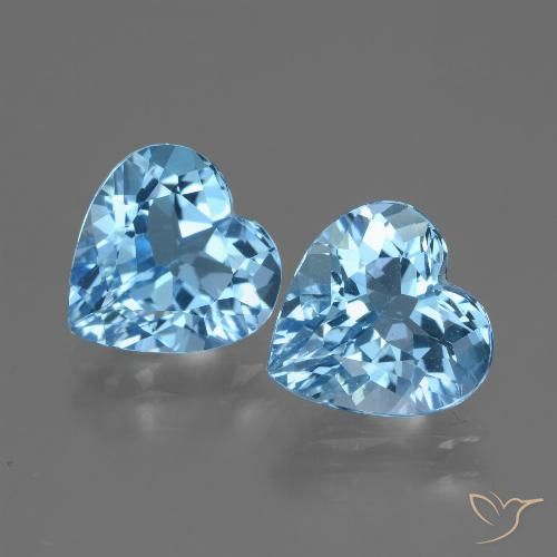5.75ctw Naturale Blu svizzero Topazio, Cuore, VVS