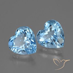 Gemme di Topazio Blu svizzero naturale da 5.75 ct, Cuore, VVS
