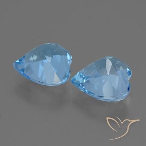 Gemme di Topazio Blu svizzero naturale da 5.75 ct, Cuore, VVS