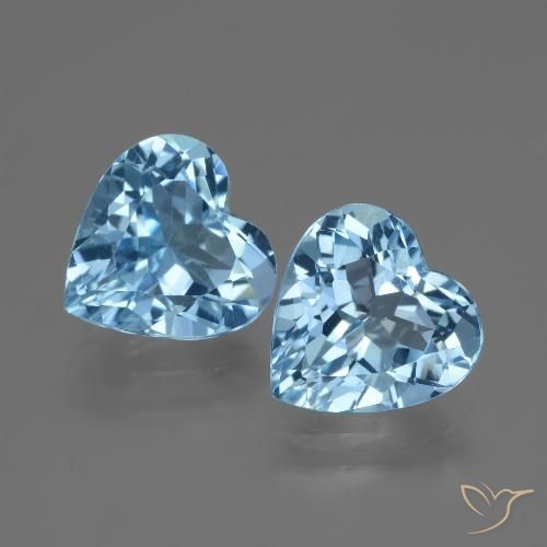 5.79ctw Naturale Celeste Topazio, Cuore, VVS