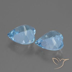 Gemme di Topazio Celeste naturale da 5.79 ct, Cuore, VVS