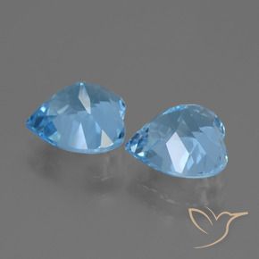 Gemme di Topazio Celeste naturale da 6.07 ct, Cuore, VVS