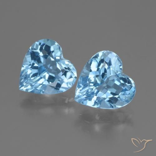 5.78ctw Naturale Blu svizzero Topazio, Cuore, VS