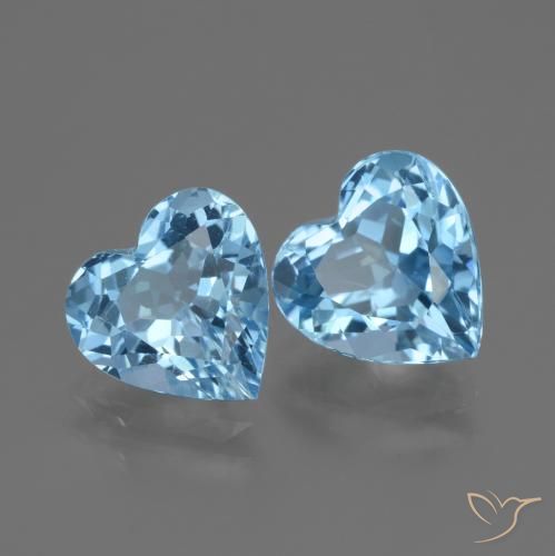 Gemme di Topazio Blu svizzero naturale da 5.78 ct, Cuore, VS