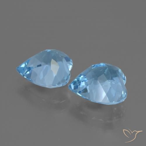 Gemme di Topazio Blu svizzero naturale da 5.78 ct, Cuore, VS