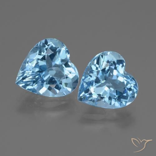 5.84ctw Naturale Blu svizzero Topazio, Cuore, VVS