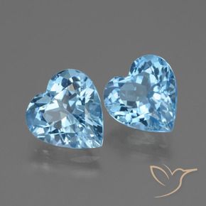 Gemme di Topazio Blu svizzero naturale da 5.84 ct, Cuore, VVS