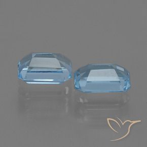 Gemme di Topazio Celeste naturale da 2.38 ct, Ottagonale / Taglio smeraldo, VVS-VS