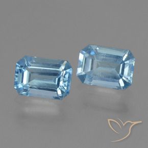 Gemme di Topazio Celeste naturale da 2.21 ct, Ottagonale / Taglio smeraldo, VS