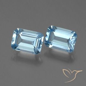 Gemme di Topazio Celeste naturale da 2.44 ct, Ottagonale / Taglio smeraldo, VS