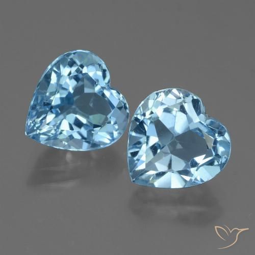 5.88ctw Naturale Blu svizzero Topazio, Cuore, VVS-VS