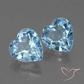 Gemme di Topazio Blu svizzero naturale da 5.88 ct, Cuore, VVS-VS