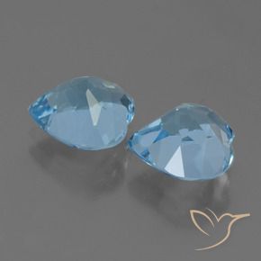 Gemme di Topazio Blu svizzero naturale da 5.88 ct, Cuore, VVS-VS