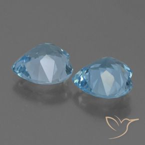 Gemme di Topazio Celeste naturale da 5.51 ct, Cuore, VVS