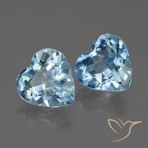 Gemme di Topazio Celeste naturale da 5.06 ct, Cuore, VVS-VS