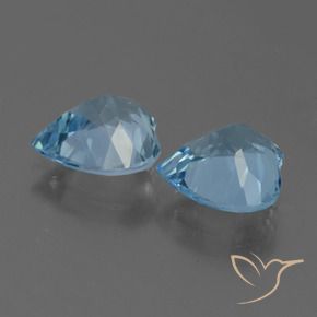 Gemme di Topazio Celeste naturale da 5.06 ct, Cuore, VVS-VS