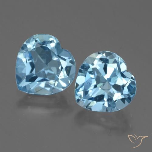 5.67ctw Naturale Blu svizzero Topazio, Cuore, VVS