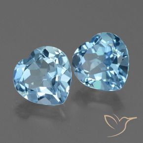 Gemme di Topazio Blu svizzero naturale da 5.67 ct, Cuore, VVS