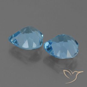 Gemme di Topazio Blu svizzero naturale da 5.67 ct, Cuore, VVS