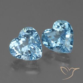 Gemme di Topazio Blu svizzero naturale da 5.84 ct, Cuore, VVS
