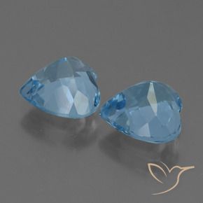 Gemme di Topazio Blu svizzero naturale da 5.84 ct, Cuore, VVS