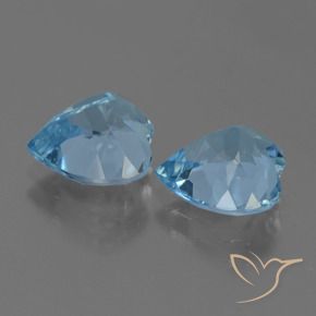 Gemme di Topazio Celeste naturale da 5.80 ct, Cuore, VVS