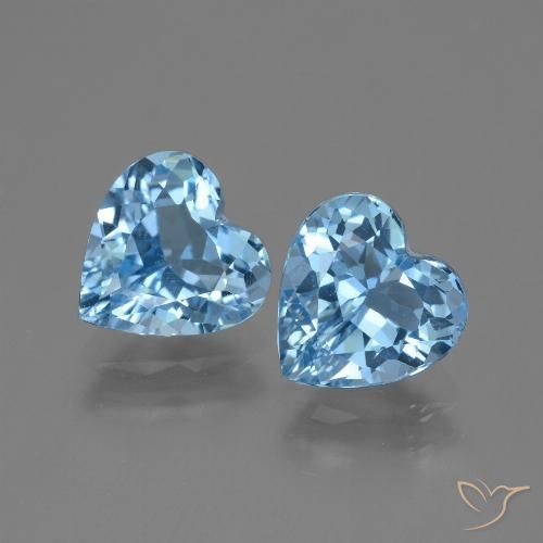 5.54ctw Naturale Blu svizzero Topazio, Cuore, VVS-VS