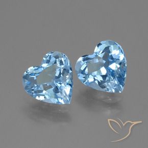 Gemme di Topazio Blu svizzero naturale da 5.54 ct, Cuore, VVS-VS