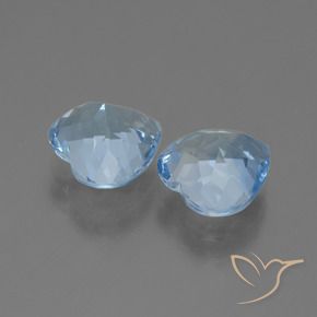 Gemme di Topazio Celeste naturale da 5.95 ct, Cuore, VVS