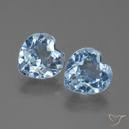 5.83ctw Naturale Celeste Topazio, Cuore, VVS