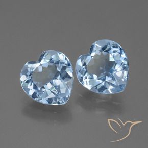 Gemme di Topazio Celeste naturale da 5.83 ct, Cuore, VVS