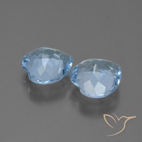 Gemme di Topazio Celeste naturale da 5.83 ct, Cuore, VVS