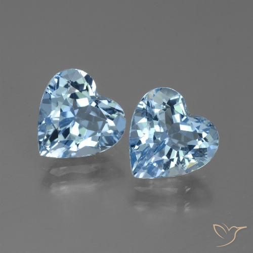 5.73ctw Naturale Celeste Topazio, Cuore, VVS-VS
