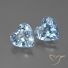 Gemme di Topazio Celeste naturale da 5.73 ct, Cuore, VVS-VS