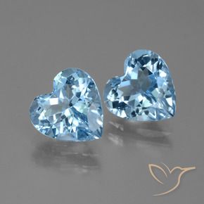 Gemme di Topazio Blu svizzero naturale da 6.00 ct, Cuore, VVS