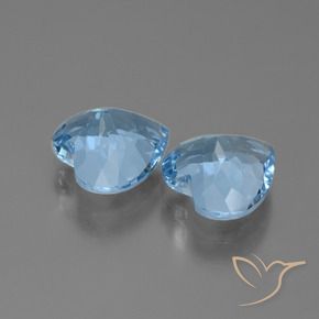 Gemme di Topazio Blu svizzero naturale da 6.00 ct, Cuore, VVS