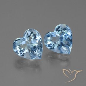 Gemme di Topazio Blu svizzero naturale da 5.71 ct, Cuore, VVS