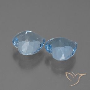 Gemme di Topazio Blu svizzero naturale da 5.71 ct, Cuore, VVS
