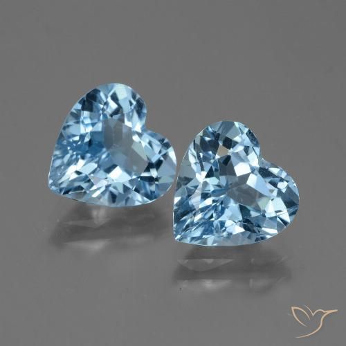 5.43ctw Naturale Blu svizzero Topazio, Cuore, VVS-VS