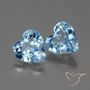 Gemme di Topazio Blu svizzero naturale da 5.43 ct, Cuore, VVS-VS