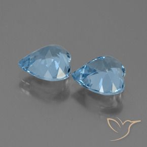 Gemme di Topazio Blu svizzero naturale da 5.43 ct, Cuore, VVS-VS