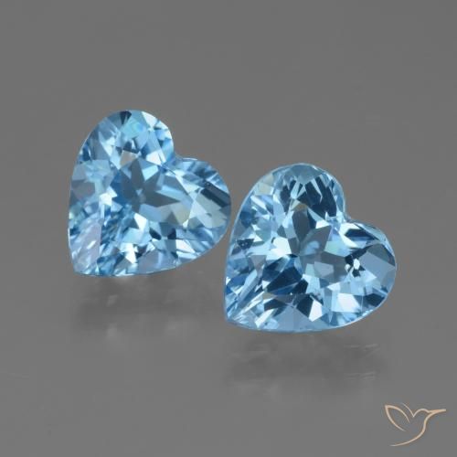 5.27ctw Naturale Blu svizzero Topazio, Cuore, VVS-VS