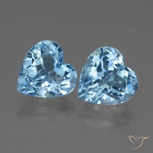 5.83ctw Naturale Celeste Topazio, Cuore, VVS