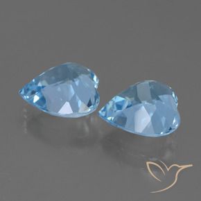 Gemme di Topazio Celeste naturale da 5.83 ct, Cuore, VVS