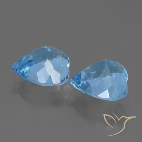 Gemme di Topazio Celeste naturale da 5.75 ct, Cuore, VVS