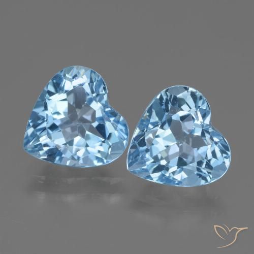 5.86ctw Naturale Celeste Topazio, Cuore, VVS