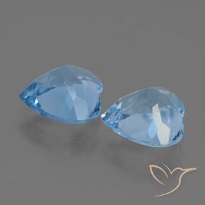 Gemme di Topazio Celeste naturale da 5.86 ct, Cuore, VVS