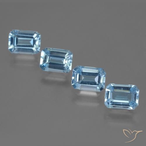 4.98ctw Naturale Blu svizzero Topazio, Taglio smeraldo, VVS-VS